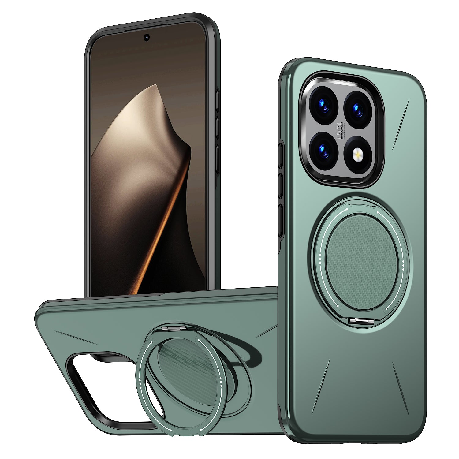 For Xiaomi 15T Magnetic Case Rotating Kickstand TPU + PC Phone Cover - Blue