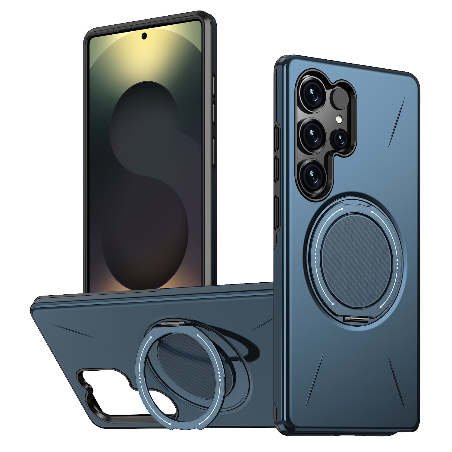 For Samsung Galaxy S23 Ultra / Galaxy S22 Ultra 5G Magnetic Case Rotating Kickstand TPU + PC Phone Cover