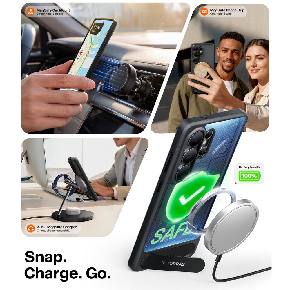 TORRAS For Samsung Galaxy S26 Ultra  Ostand L1 Series Magnetic Case with Kickstand TPU+PC Phone Cover