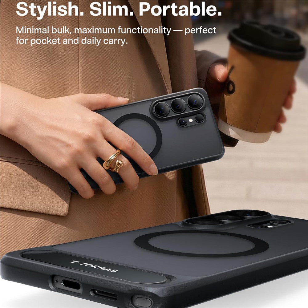 TORRAS For Samsung Galaxy S26 Ultra  Ostand L1 Series Magnetic Case with Kickstand TPU+PC Phone Cover