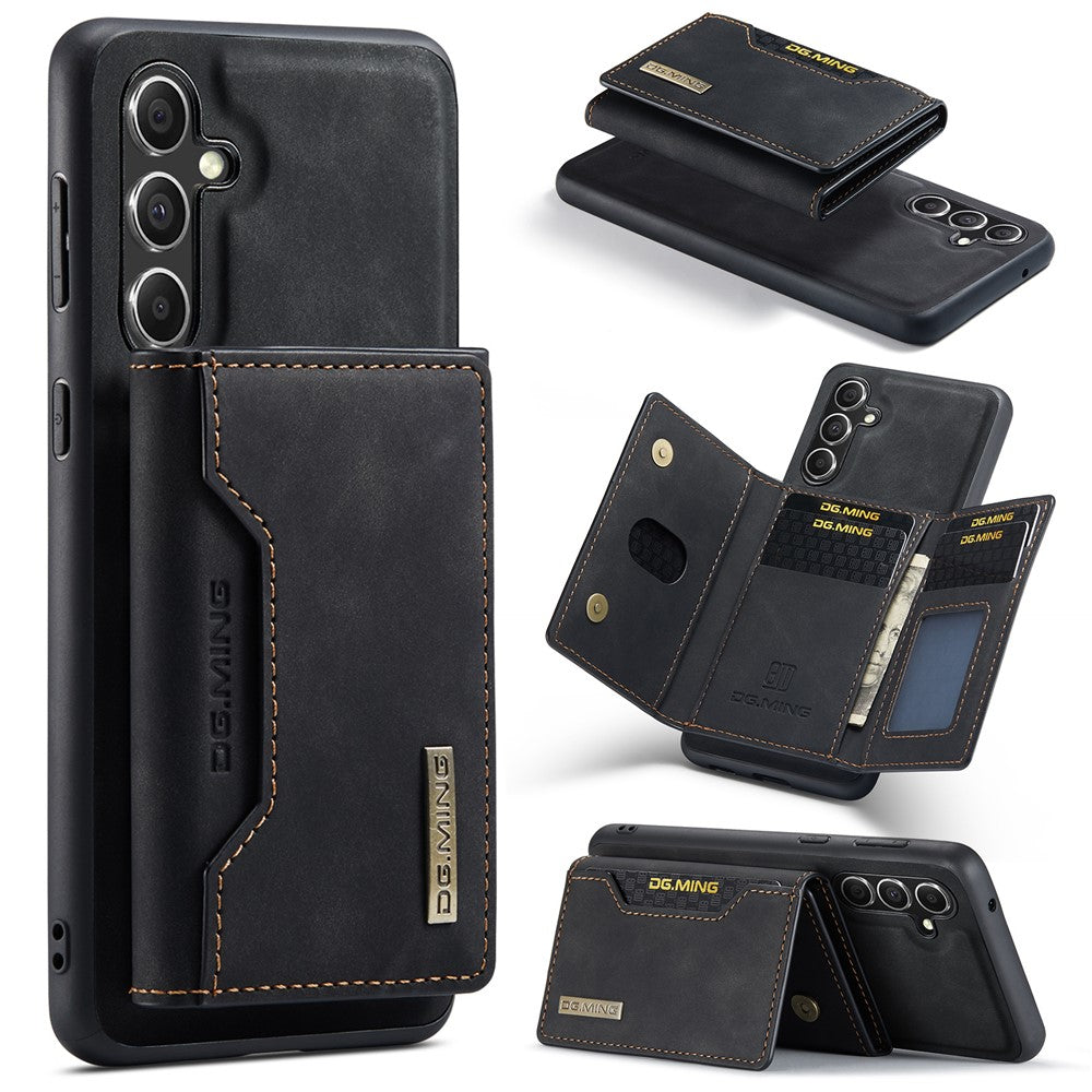 DG.MING M2 Series for Samsung Galaxy S26 Case PU Leather Tri-Fold Multiple Card Slots Holder Pocket Purse