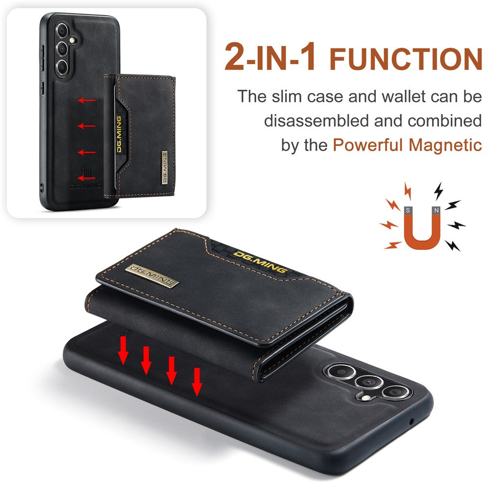 DG.MING M2 Series for Samsung Galaxy S26 Case PU Leather Tri-Fold Multiple Card Slots Holder Pocket Purse
