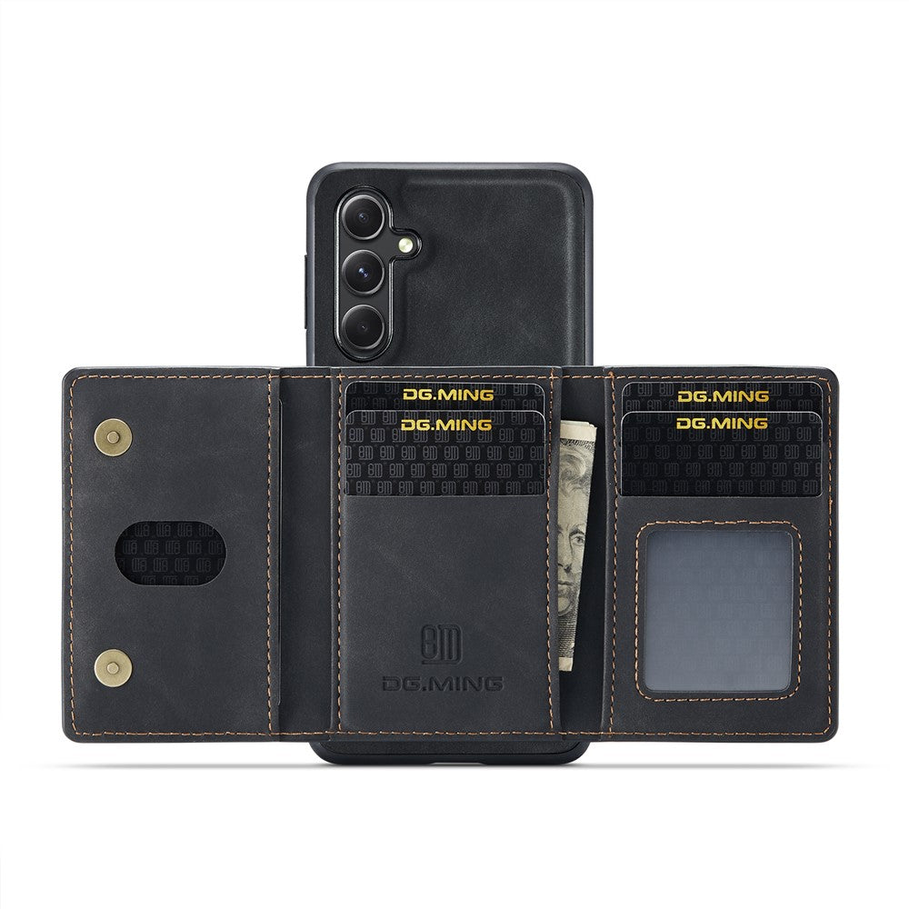 DG.MING M2 Series for Samsung Galaxy S26+ PU Leather Tri-Fold Multiple Card Slots Holder Pocket Purse