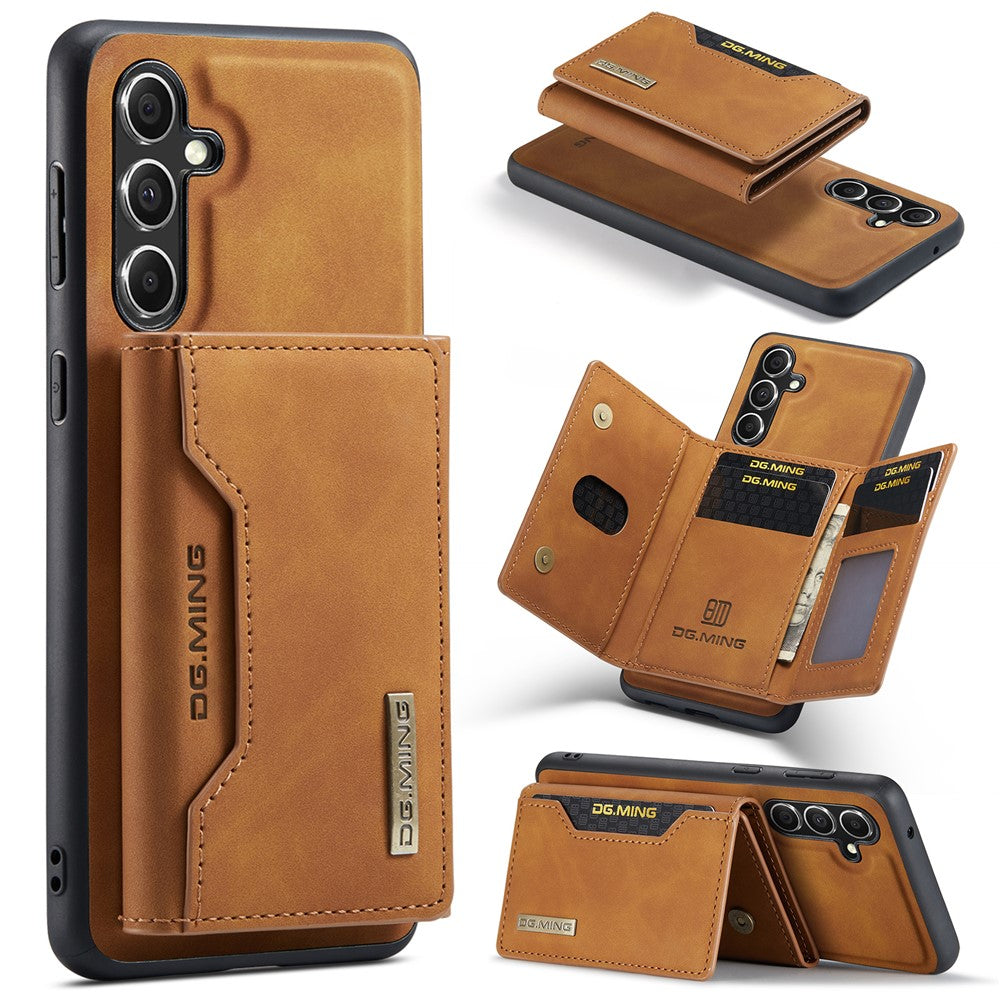 DG.MING M2 Series for Samsung Galaxy S26+ PU Leather Tri-Fold Multiple Card Slots Holder Pocket Purse
