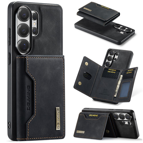 DG.MING M2 Series for Samsung Galaxy S26 Ultra PU Leather Tri-Fold Multiple Card Slots Holder Pocket Purse