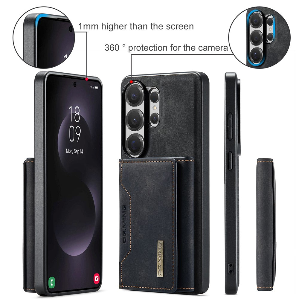 DG.MING M2 Series for Samsung Galaxy S26 Ultra PU Leather Tri-Fold Multiple Card Slots Holder Pocket Purse