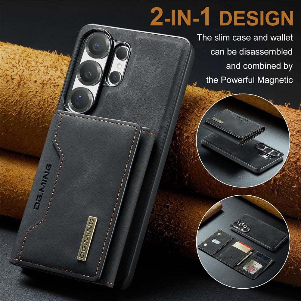 DG.MING M2 Series for Samsung Galaxy S26 Ultra PU Leather Tri-Fold Multiple Card Slots Holder Pocket Purse