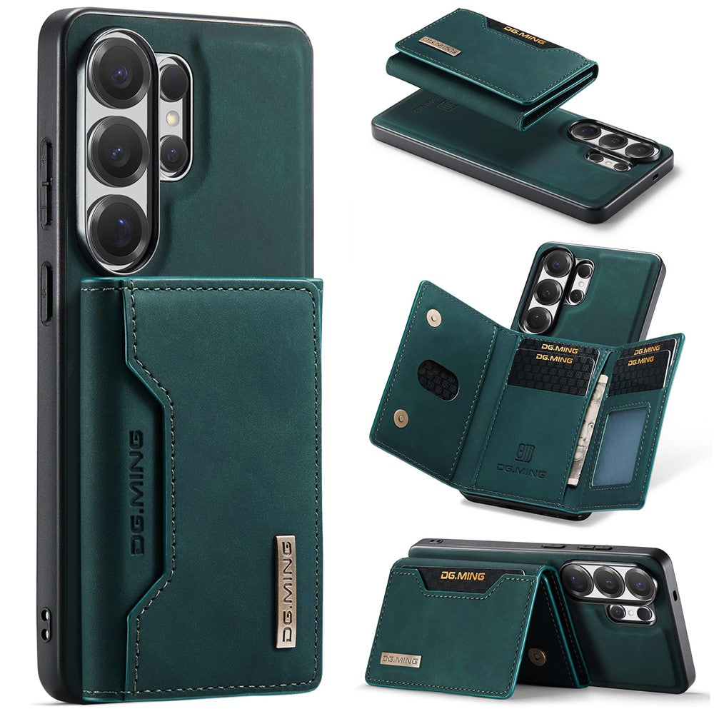 DG.MING M2 Series for Samsung Galaxy S26 Ultra PU Leather Tri-Fold Multiple Card Slots Holder Pocket Purse