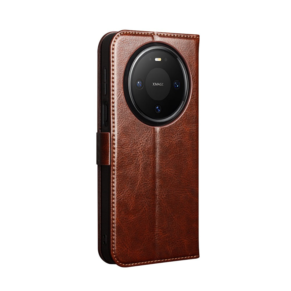 QIALINO For Huawei Mate 80 Pro Case Genuine Cow Leather Stand Wallet Phone Cover
