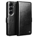 QIALINO For Samsung Galaxy S26+ Case with Card Holder Genuine Cow Leather Stand Phone Cover