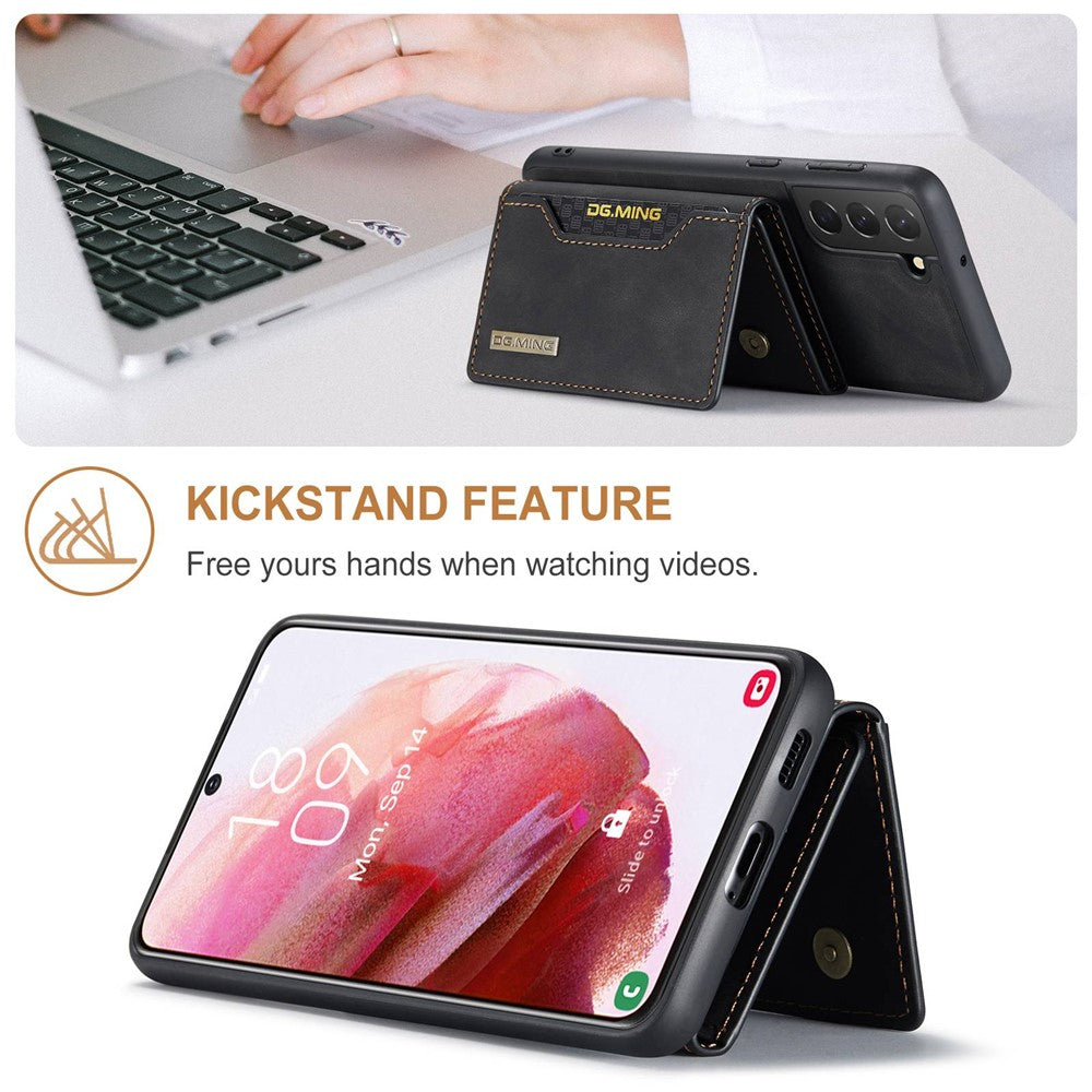 DG.MING M2 Series for Samsung Galaxy S23 Phone Case Magnetic Absorption Detachable Wallet Phone Case Kickstand Protective Cover