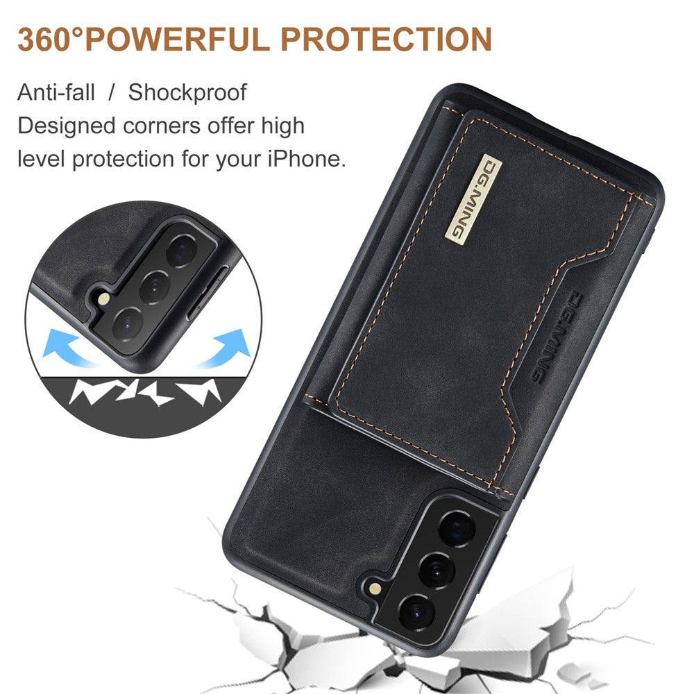DG.MING M2 Series for Samsung Galaxy S23 Phone Case Magnetic Absorption Detachable Wallet Phone Case Kickstand Protective Cover