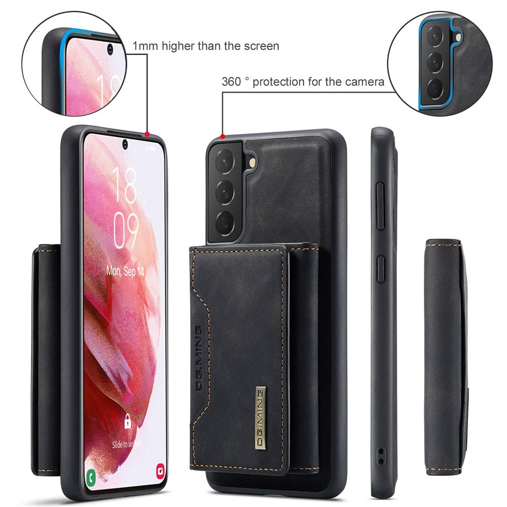 DG.MING M2 Series for Samsung Galaxy S23 Phone Case Magnetic Absorption Detachable Wallet Phone Case Kickstand Protective Cover