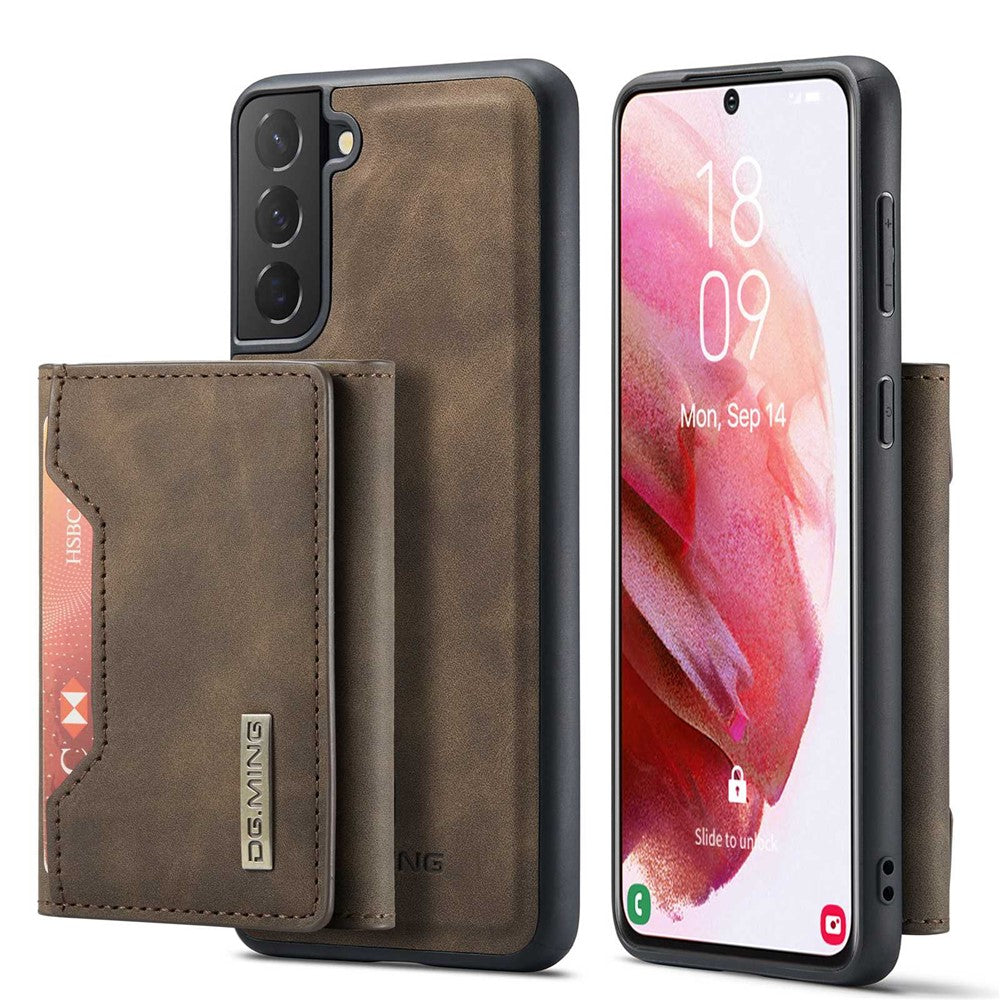 DG.MING M2 Series for Samsung Galaxy S23 Phone Case Magnetic Absorption Detachable Wallet Phone Case Kickstand Protective Cover
