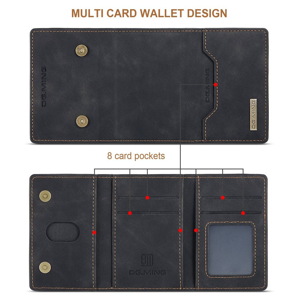 DG.MING M2 Series Protective Case for Samsung Galaxy S23 Ultra Detachable Wallet Phone Case Anti-Drop Shockproof Cover with Kickstand