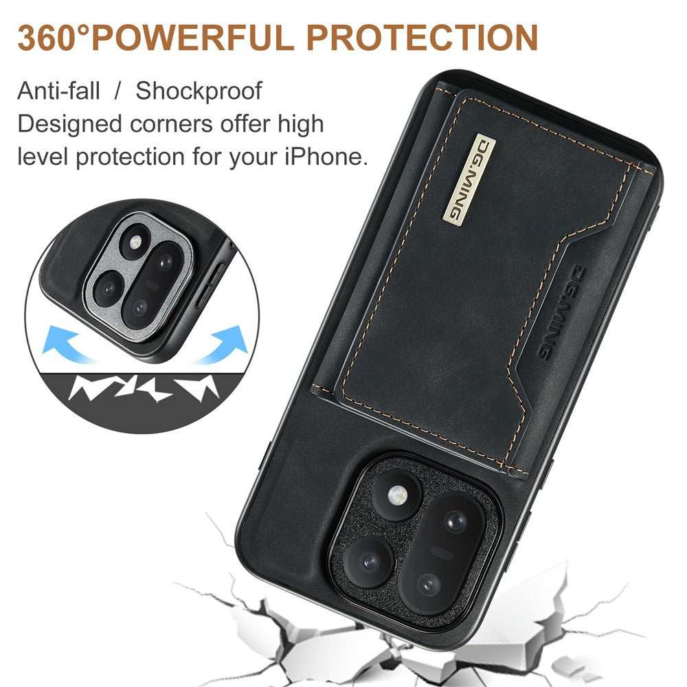 DG.MING M2 Series for OnePlus 15 5G PU Leather Tri-Fold Multiple Card Slots Holder Pocket Purse