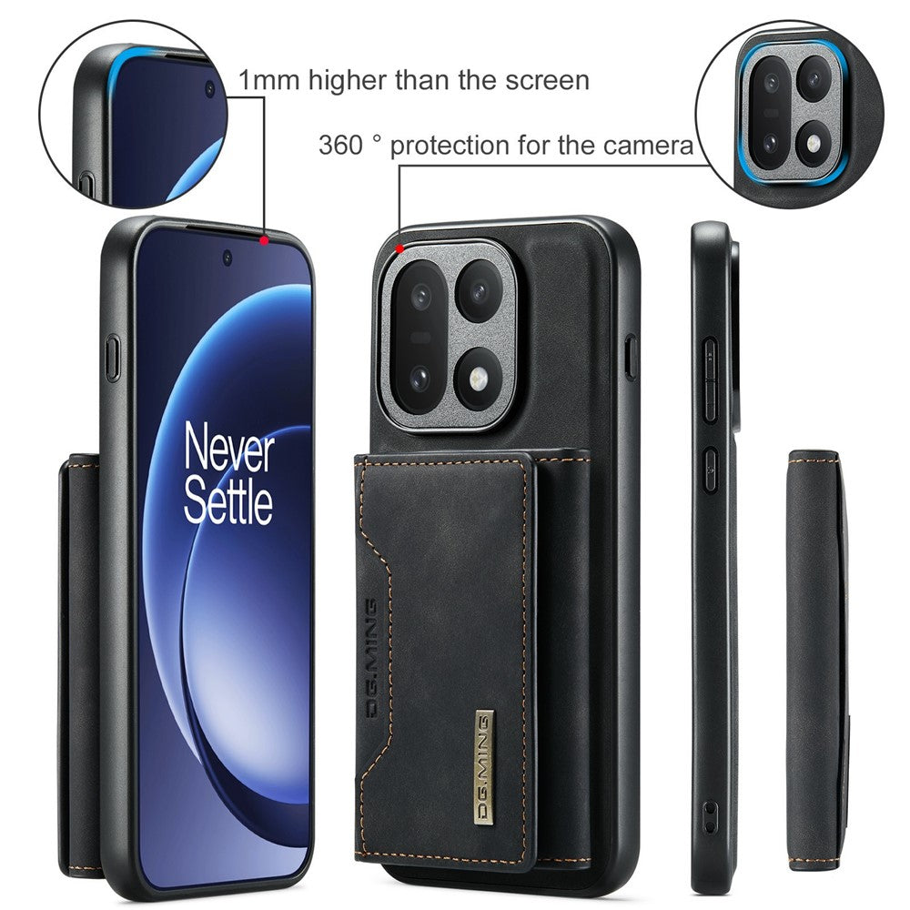 DG.MING M2 Series for OnePlus 15 5G PU Leather Tri-Fold Multiple Card Slots Holder Pocket Purse