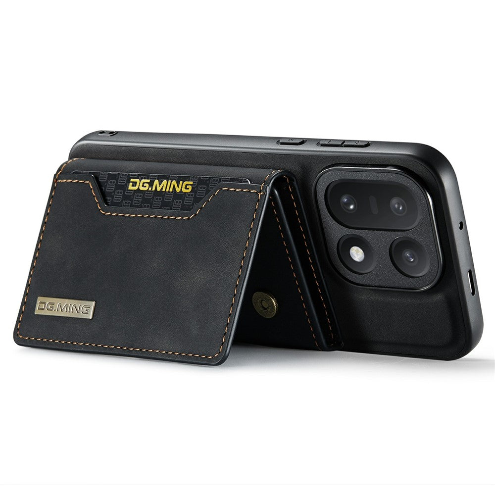 DG.MING M2 Series for OnePlus 15 5G PU Leather Tri-Fold Multiple Card Slots Holder Pocket Purse