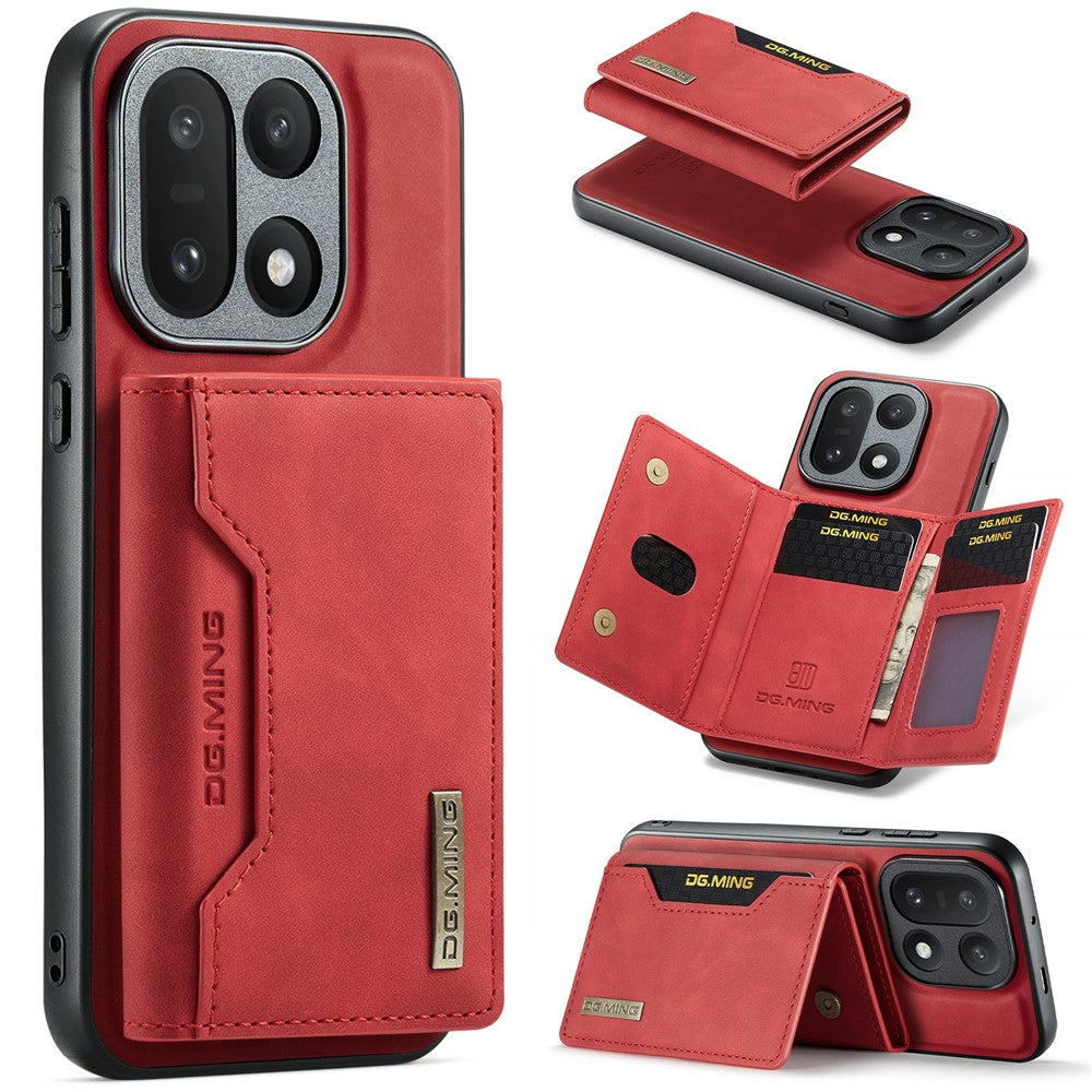 DG.MING M2 Series for OnePlus 15 5G PU Leather Tri-Fold Multiple Card Slots Holder Pocket Purse