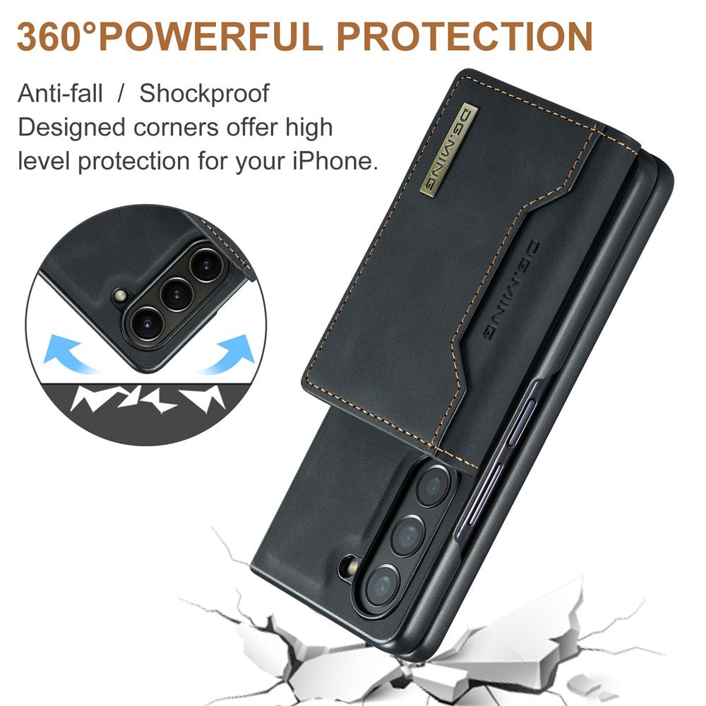 DG.MING M2 Series for Samsung Galaxy Z Fold6 5G Magnetic Case PU + PC + TPU Phone Cover Detachable Wallet Kickstand