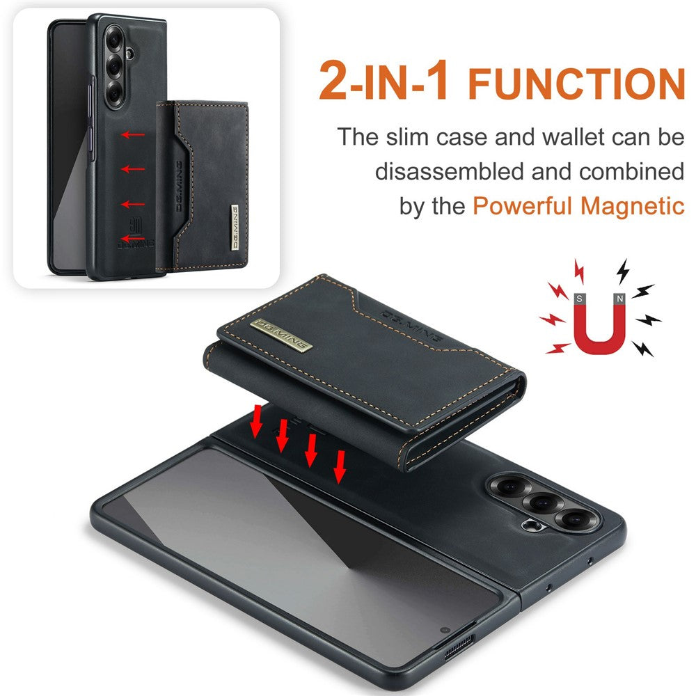 DG.MING M2 Series for Samsung Galaxy Z Fold7 5G Magnetic Case PU + PC + TPU Phone Cover Detachable Wallet Kickstand
