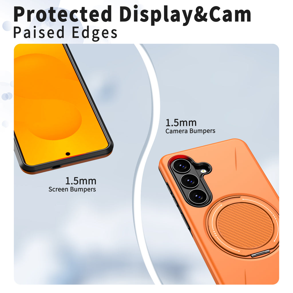 For Samsung Galaxy S26+ Magnetic Case Rotating Kickstand TPU + PC Phone Cover