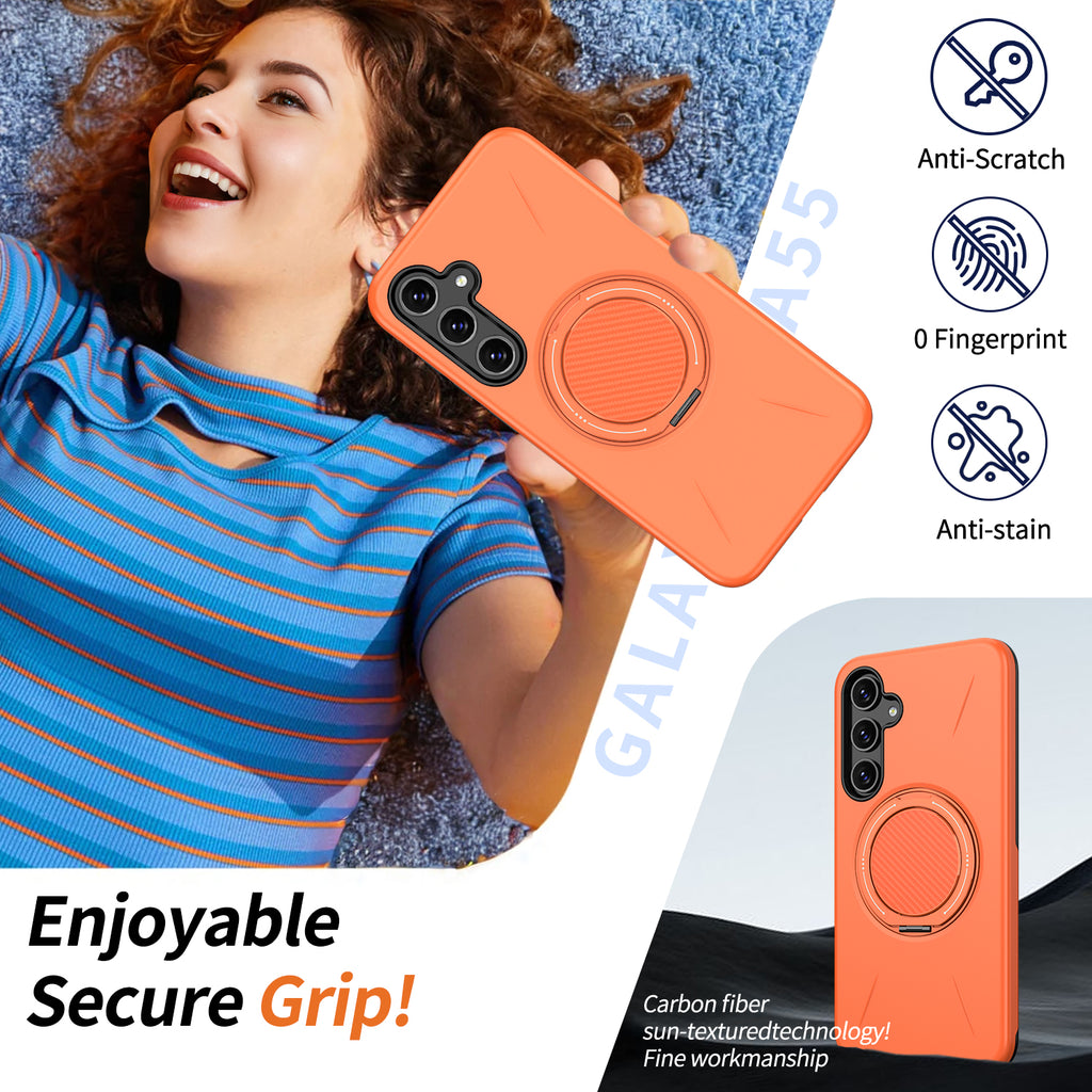 For Samsung Galaxy A26 5G Magnetic Case Rotating Kickstand TPU + PC Phone Cover