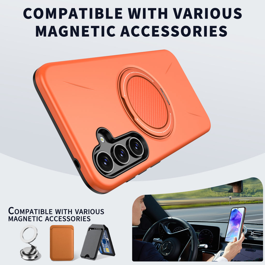 For Samsung Galaxy A14 5G / Galaxy A14 4G Magnetic Case Rotating Kickstand TPU + PC Phone Cover
