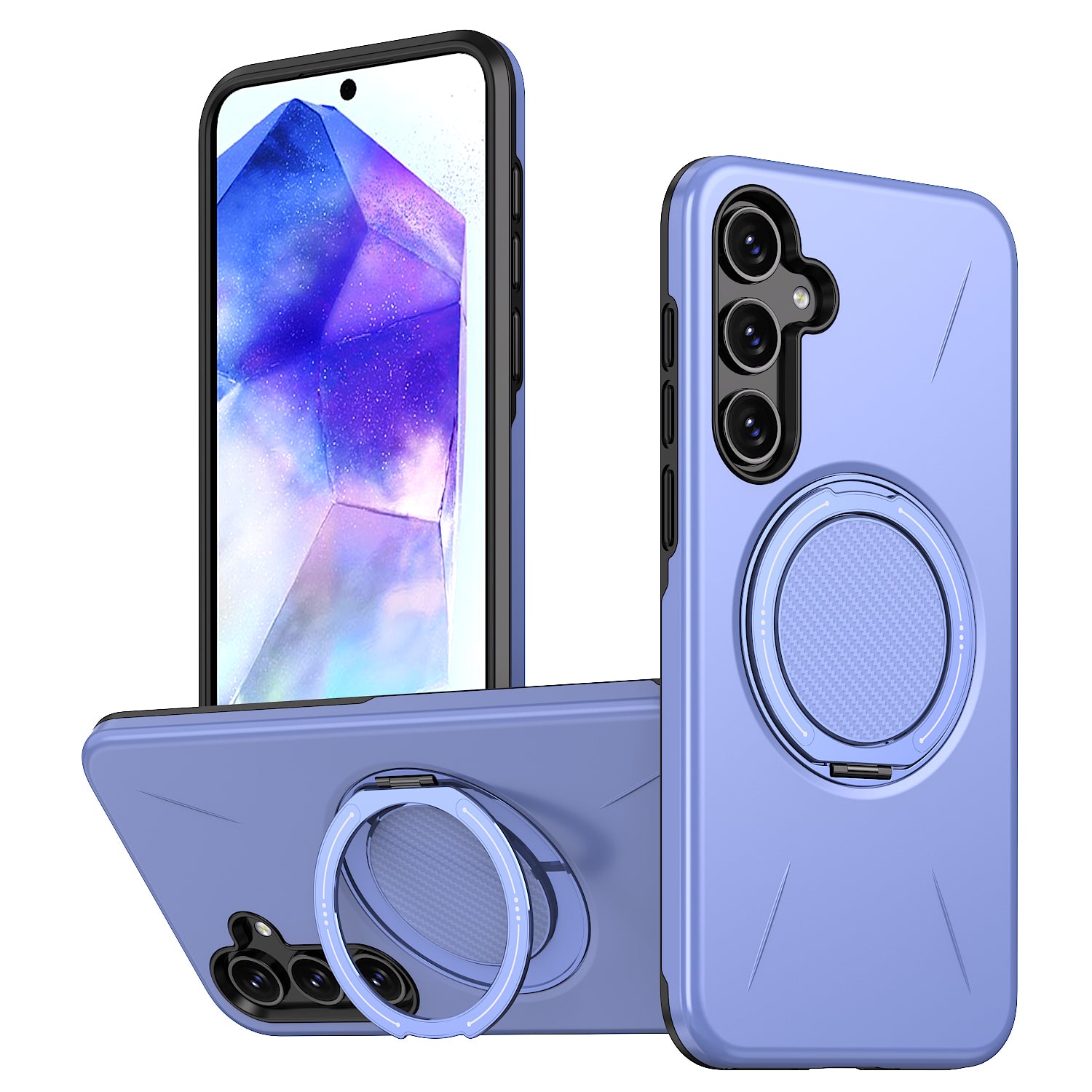 For Samsung Galaxy A25 5G (Global) (161mm) Magnetic Case Rotating Kickstand TPU + PC Phone Cover