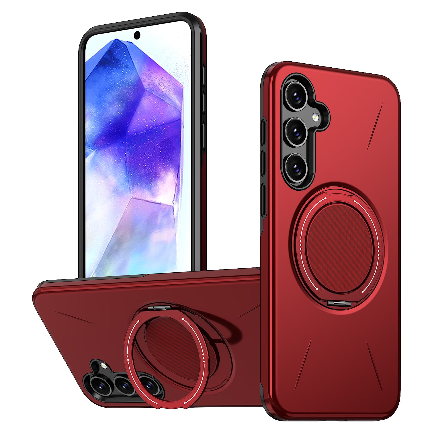 For Samsung Galaxy A05s 4G Magnetic Case Rotating Kickstand TPU + PC Phone Cover