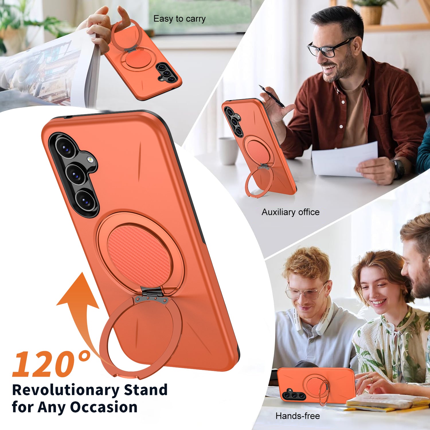 For Samsung Galaxy A37 5G Magnetic Case Rotating Kickstand TPU + PC Phone Cover