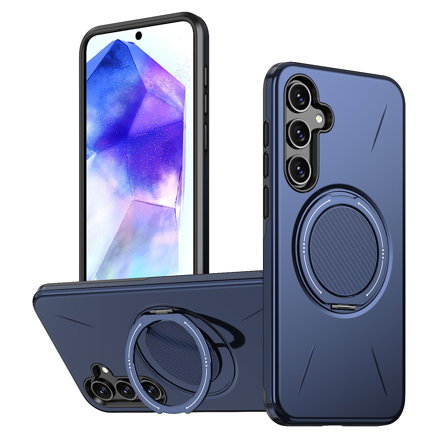For Samsung Galaxy A37 5G Magnetic Case Rotating Kickstand TPU + PC Phone Cover