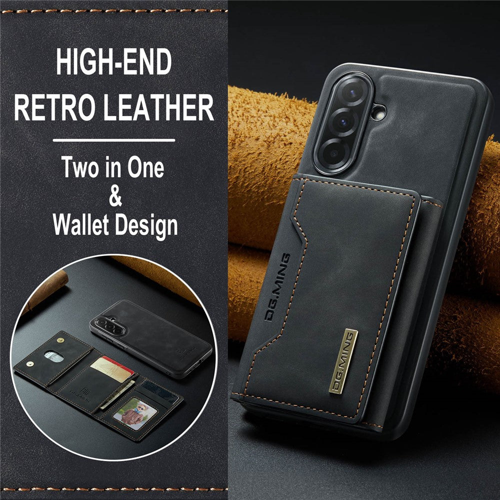 DG.MING M2 Series for Samsung Galaxy A37 5G Magnetic Case PU + PC + TPU Phone Cover Detachable Wallet Kickstand