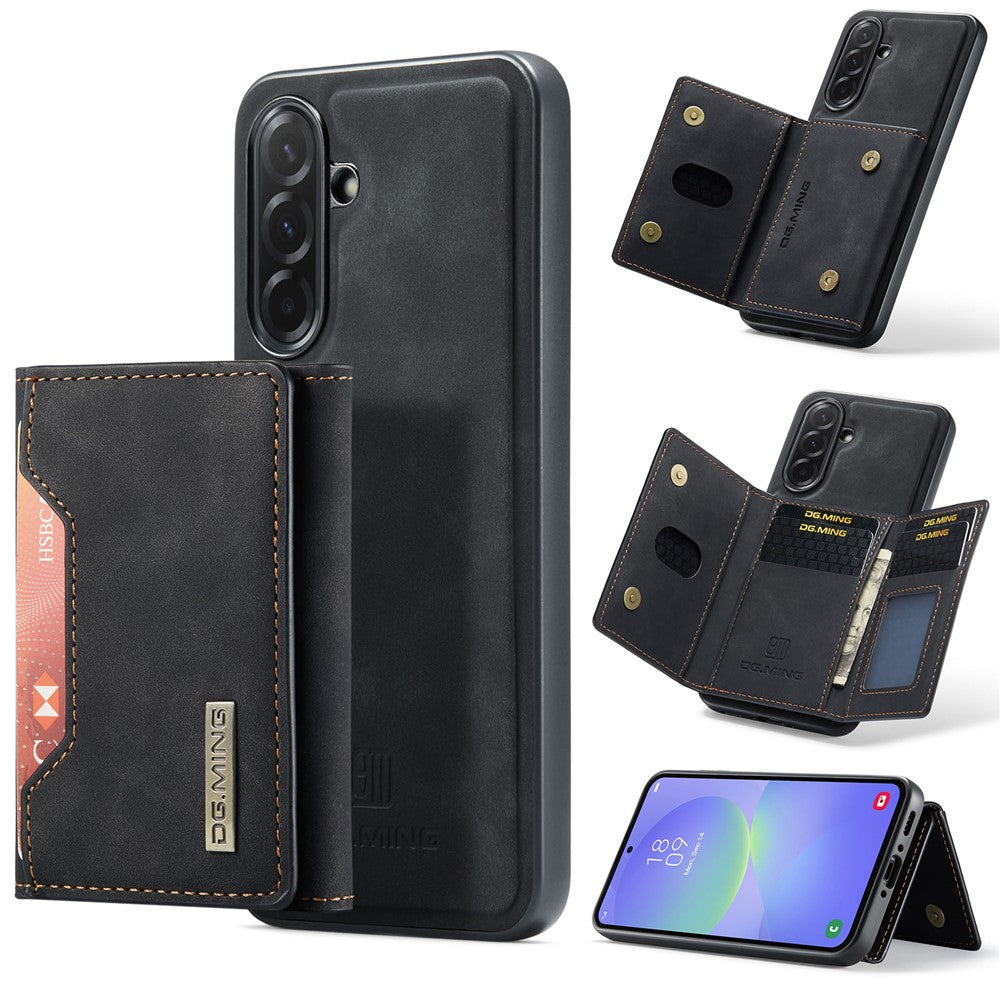 DG.MING M2 Series for Samsung Galaxy A37 5G Magnetic Case PU + PC + TPU Phone Cover Detachable Wallet Kickstand