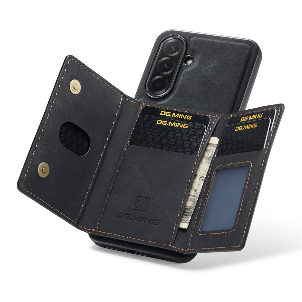 DG.MING M2 Series for Samsung Galaxy A37 5G Magnetic Case PU + PC + TPU Phone Cover Detachable Wallet Kickstand