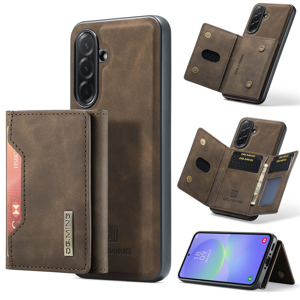 DG.MING M2 Series for Samsung Galaxy A37 5G Magnetic Case PU + PC + TPU Phone Cover Detachable Wallet Kickstand