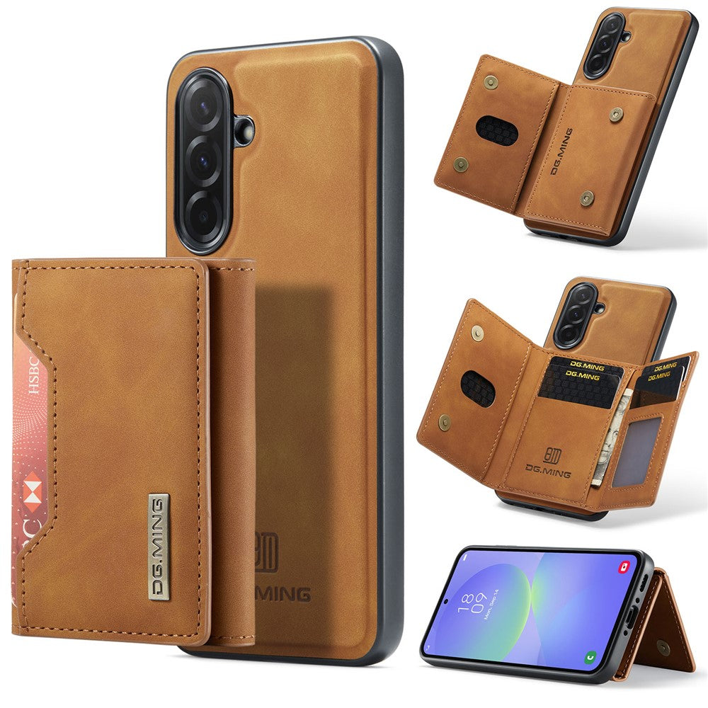 DG.MING M2 Series for Samsung Galaxy A37 5G Magnetic Case PU + PC + TPU Phone Cover Detachable Wallet Kickstand