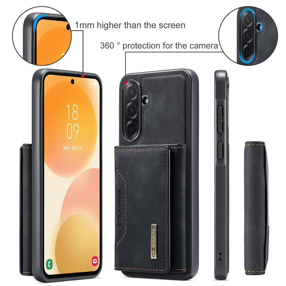 DG.MING M2 Series for Samsung Galaxy A57 5G Magnetic Case PU + PC + TPU Phone Cover Detachable Wallet Kickstand