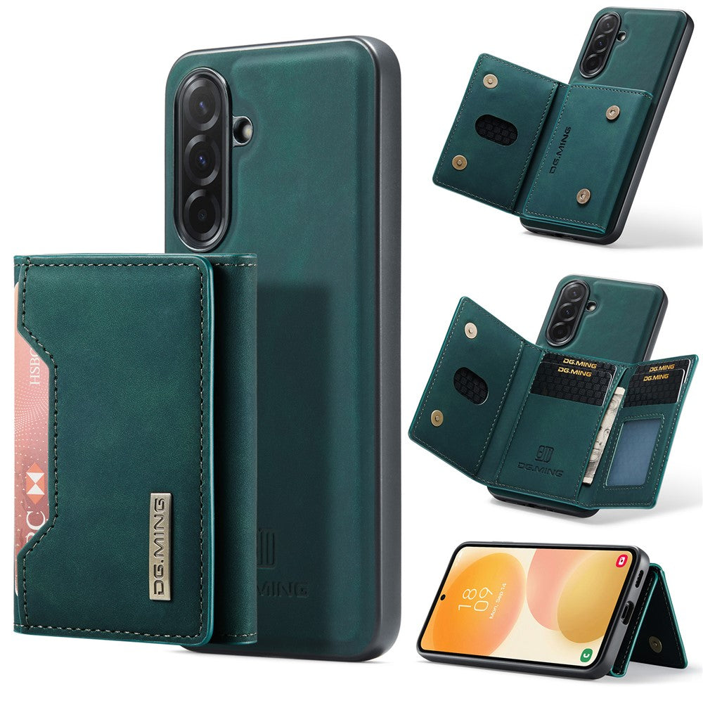 DG.MING M2 Series for Samsung Galaxy A57 5G Magnetic Case PU + PC + TPU Phone Cover Detachable Wallet Kickstand