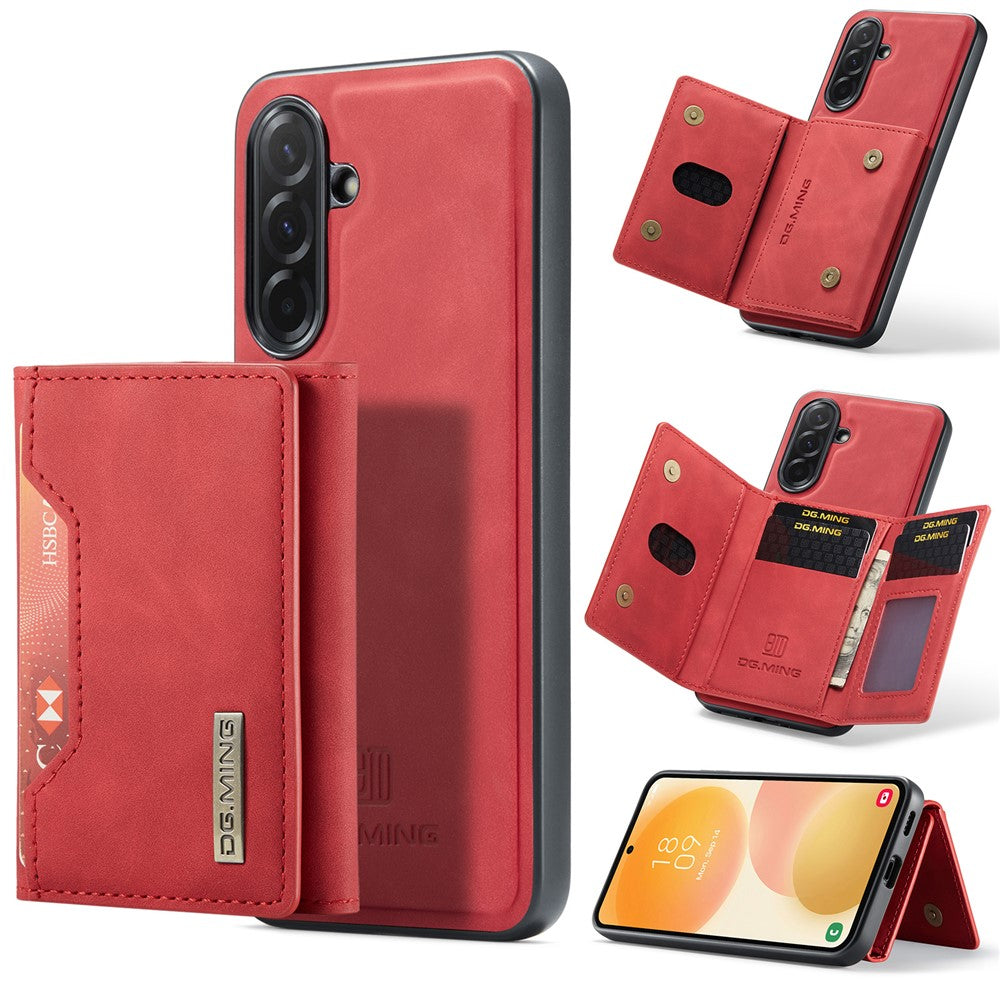 DG.MING M2 Series for Samsung Galaxy A57 5G Magnetic Case PU + PC + TPU Phone Cover Detachable Wallet Kickstand