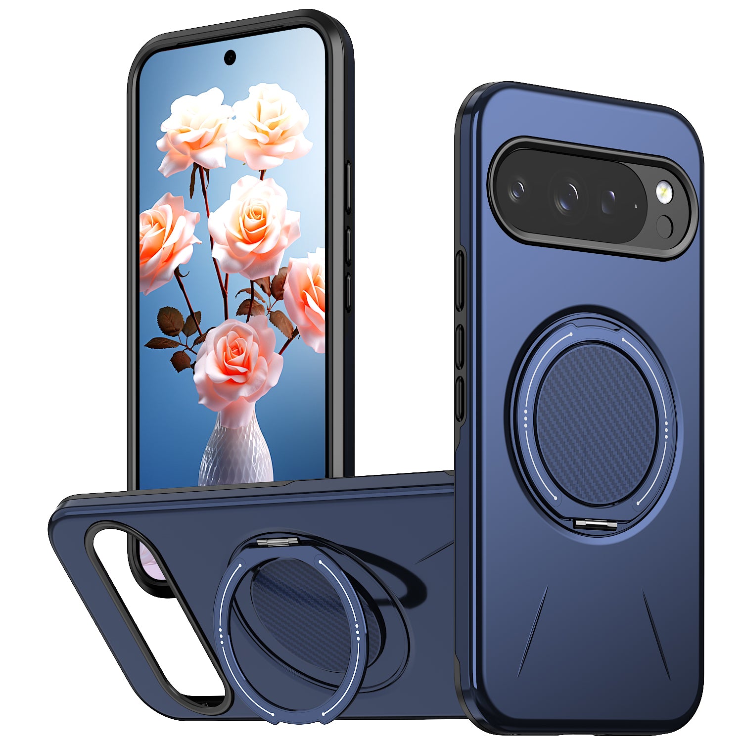 For Google Pixel 9 Pro / Google Pixel 10 / Google Pixel 10 Pro / Google Pixel 9 Magnetic Case Rotating Kickstand TPU + PC Phone Cover