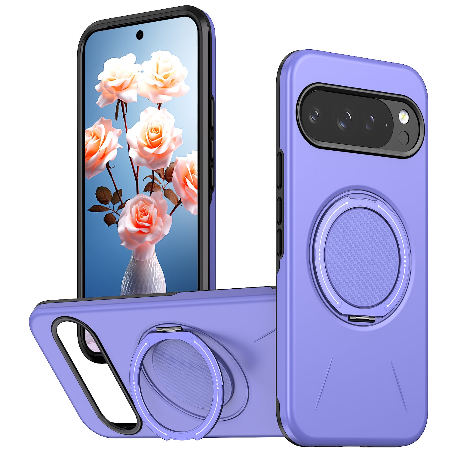For Google Pixel 10 Pro XL / Google Pixel 9 Pro XL Magnetic Case Rotating Kickstand TPU + PC Phone Cover