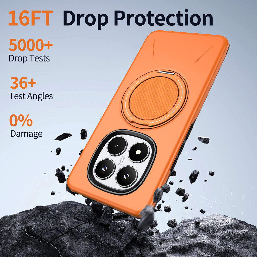 For Xiaomi Poco X7 5G / Xiaomi Redmi Note 14 Pro+ 5G / Xiaomi Redmi Note 14 Pro 4G / Xiaomi Redmi Note 14 Pro 5G Magnetic Case Rotating Kickstand TPU + PC Phone Cover