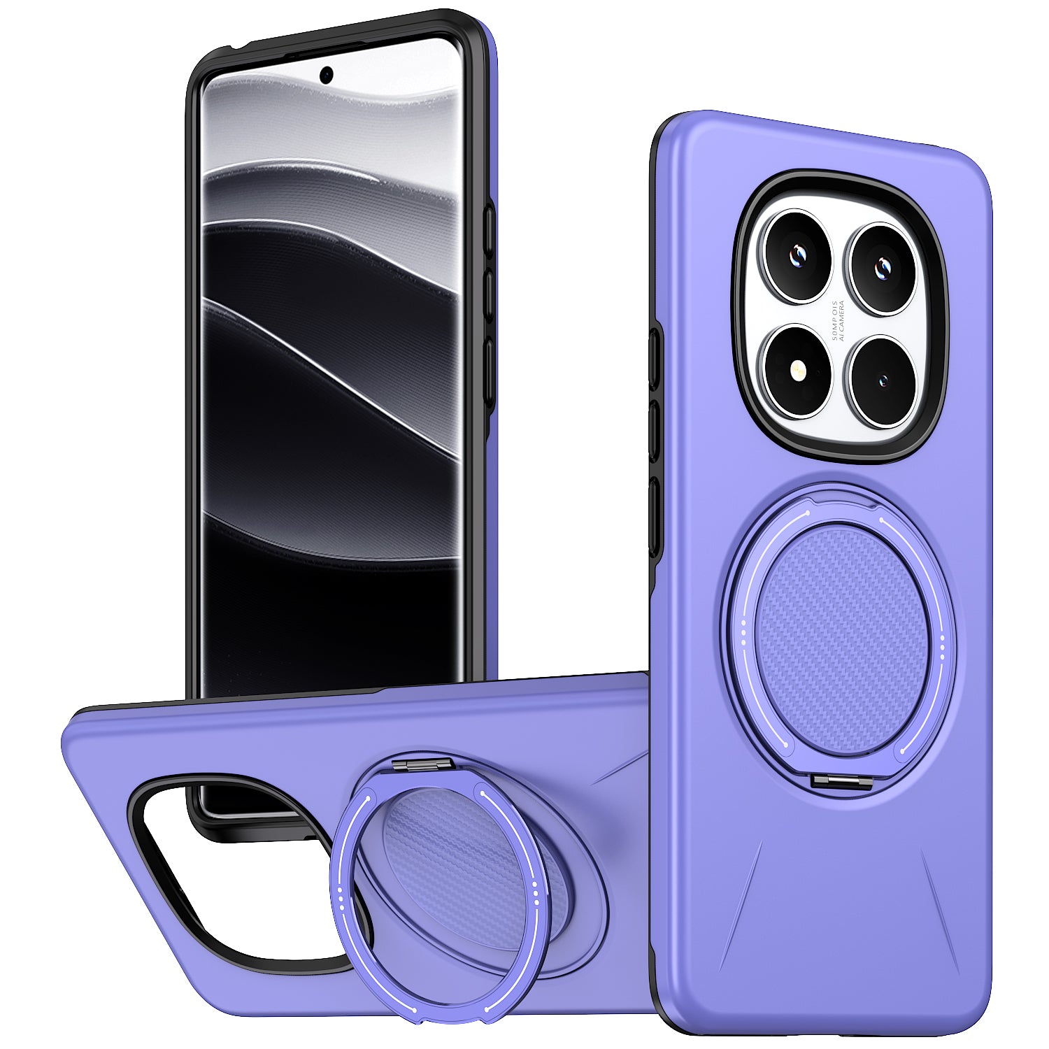 For Xiaomi Poco X7 5G / Xiaomi Redmi Note 14 Pro+ 5G / Xiaomi Redmi Note 14 Pro 4G / Xiaomi Redmi Note 14 Pro 5G Magnetic Case Rotating Kickstand TPU + PC Phone Cover