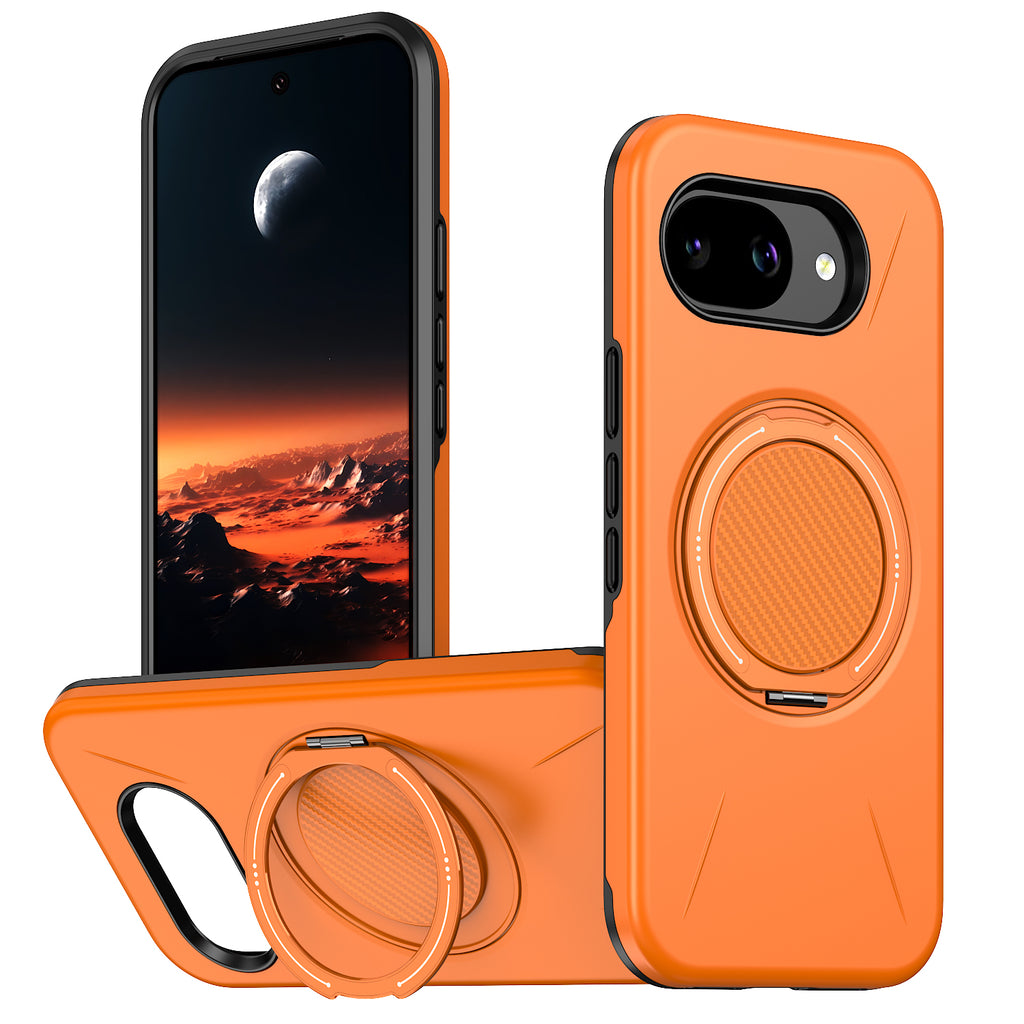 For Google Pixel 10a Magnetic Case Rotating Kickstand TPU + PC Phone Cover