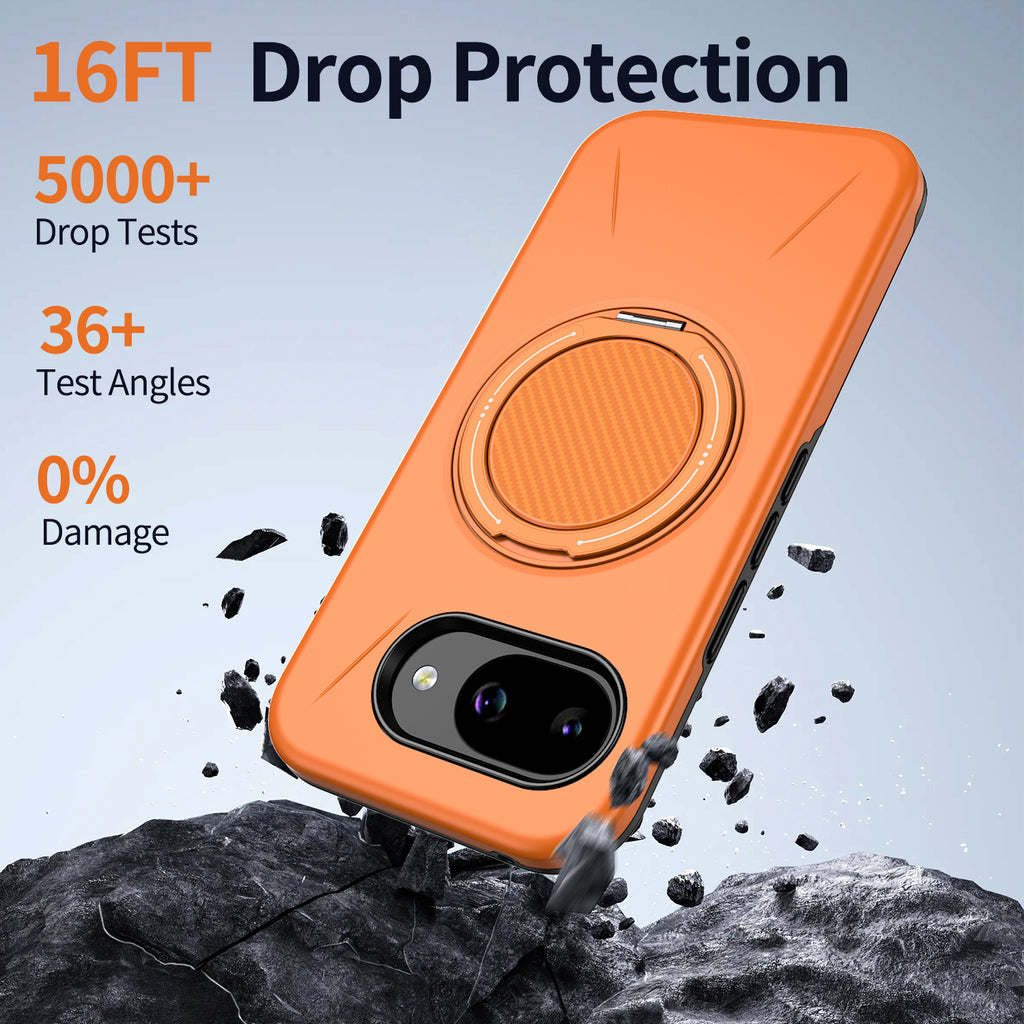 For Google Pixel 10a Magnetic Case Rotating Kickstand TPU + PC Phone Cover