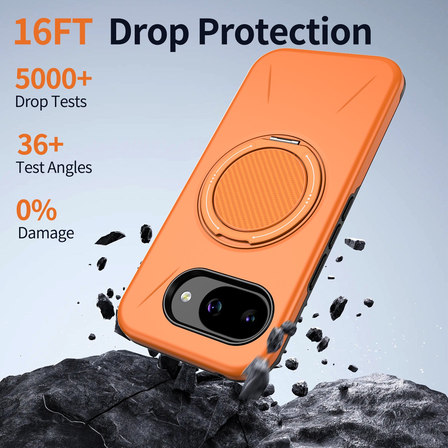 For Google Pixel 10a Magnetic Case Rotating Kickstand TPU + PC Phone Cover