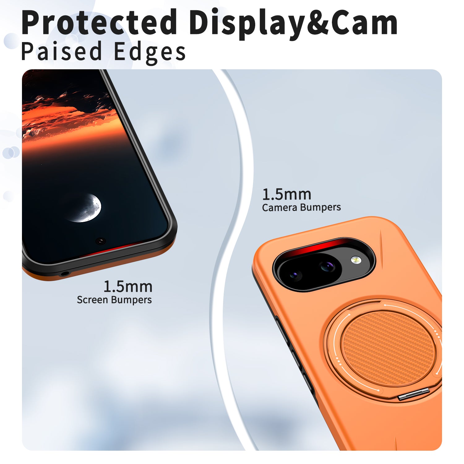 For Google Pixel 10a Magnetic Case Rotating Kickstand TPU + PC Phone Cover