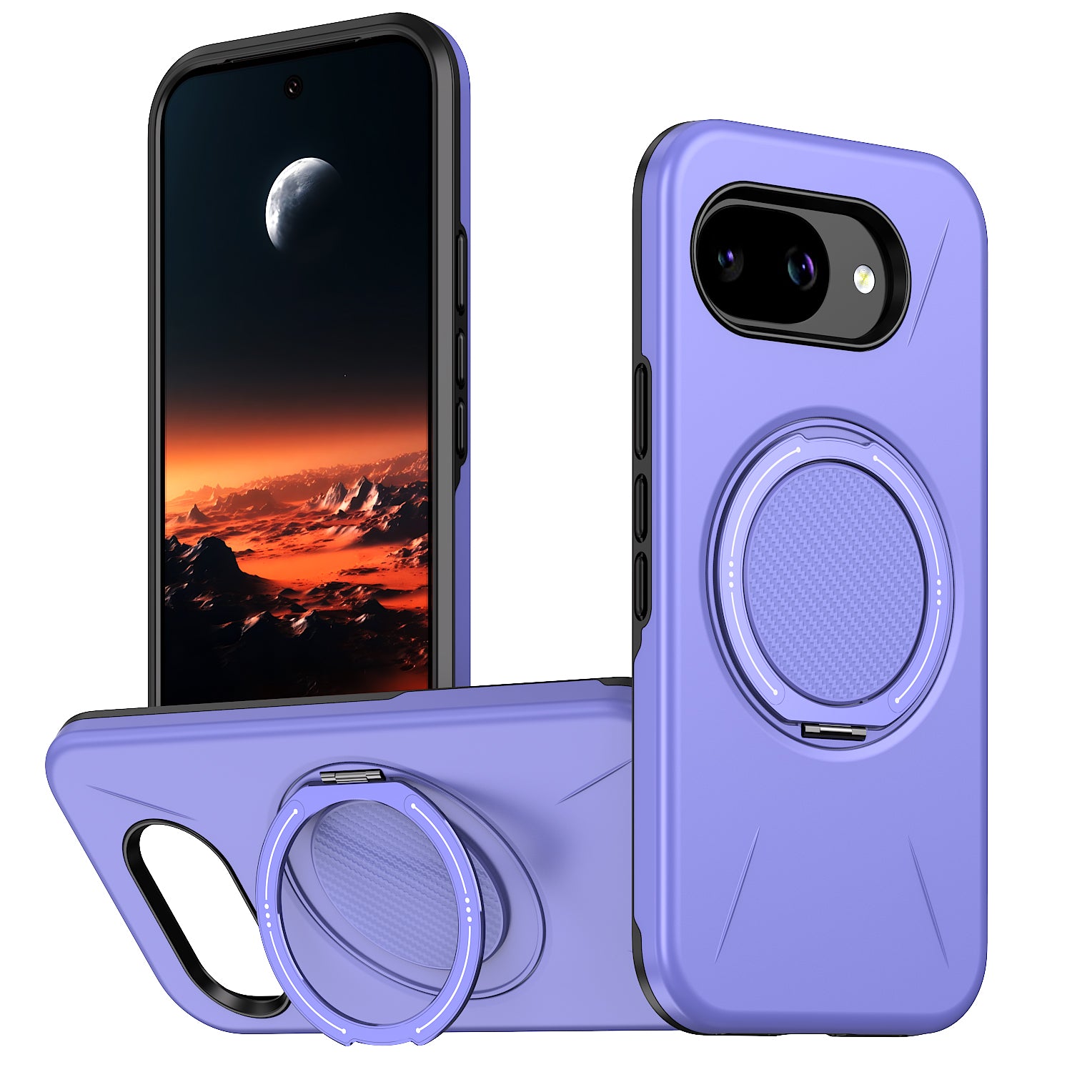 For Google Pixel 10a Magnetic Case Rotating Kickstand TPU + PC Phone Cover
