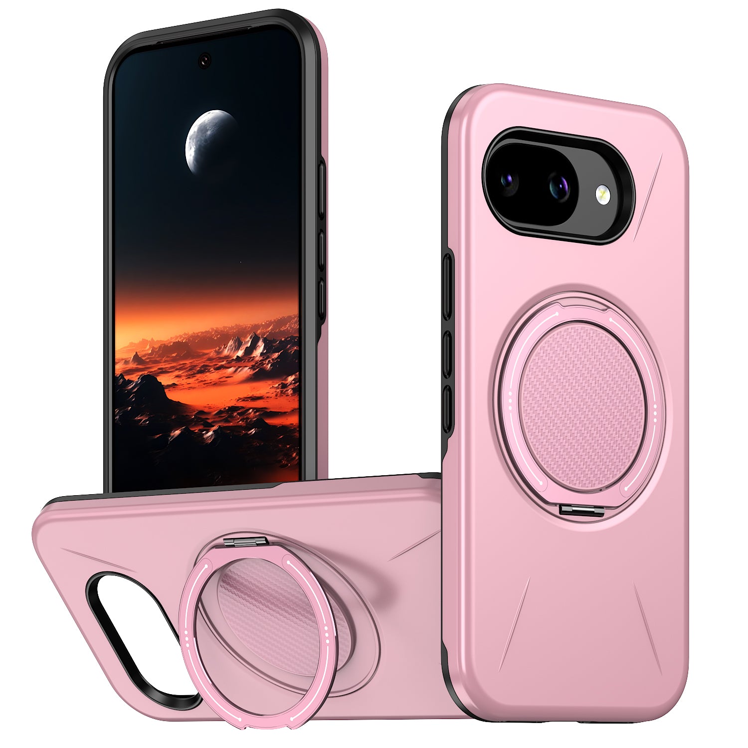 For Google Pixel 10a Magnetic Case Rotating Kickstand TPU + PC Phone Cover